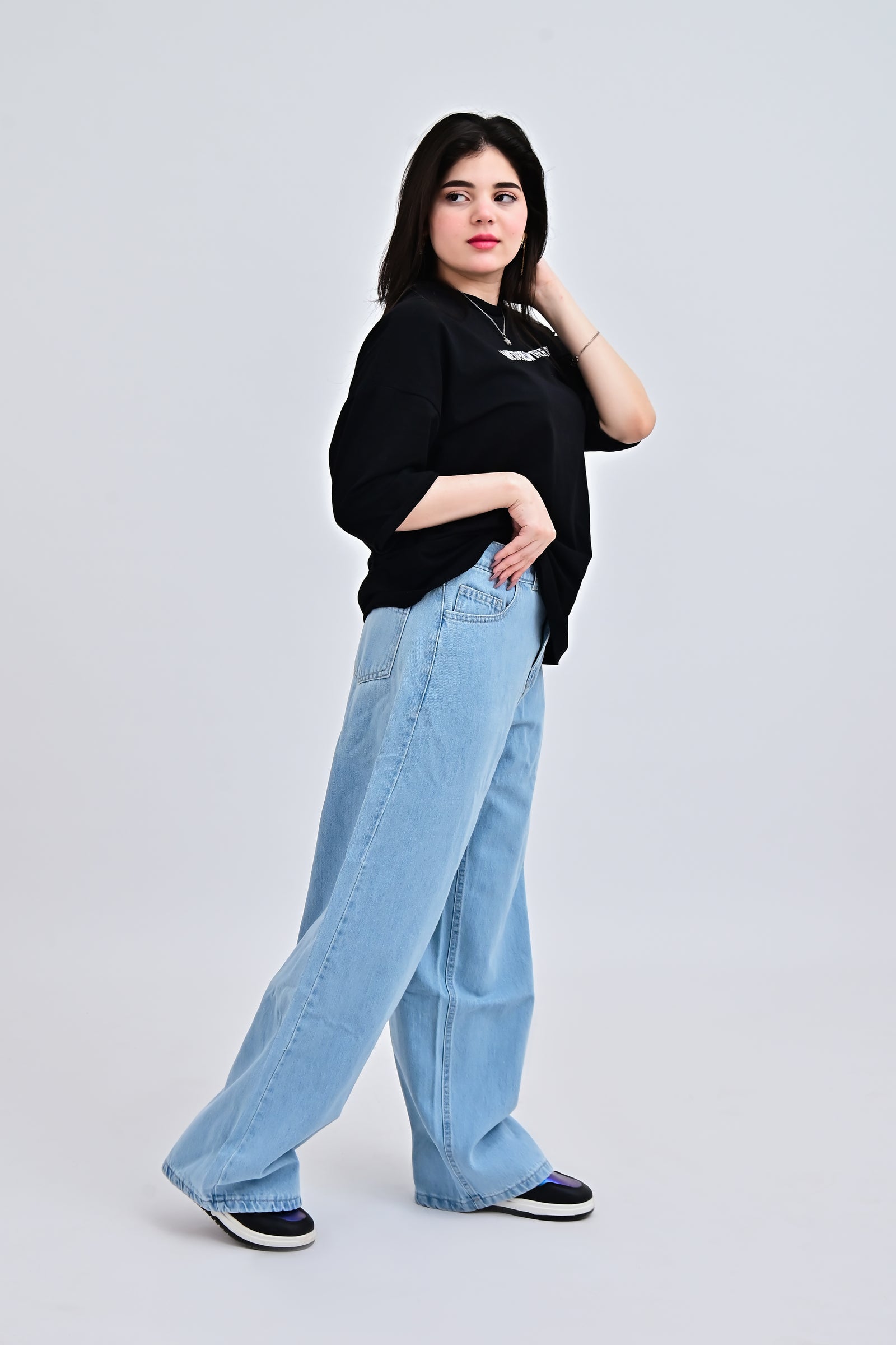 baggy Low Rise Jean Sky Blue