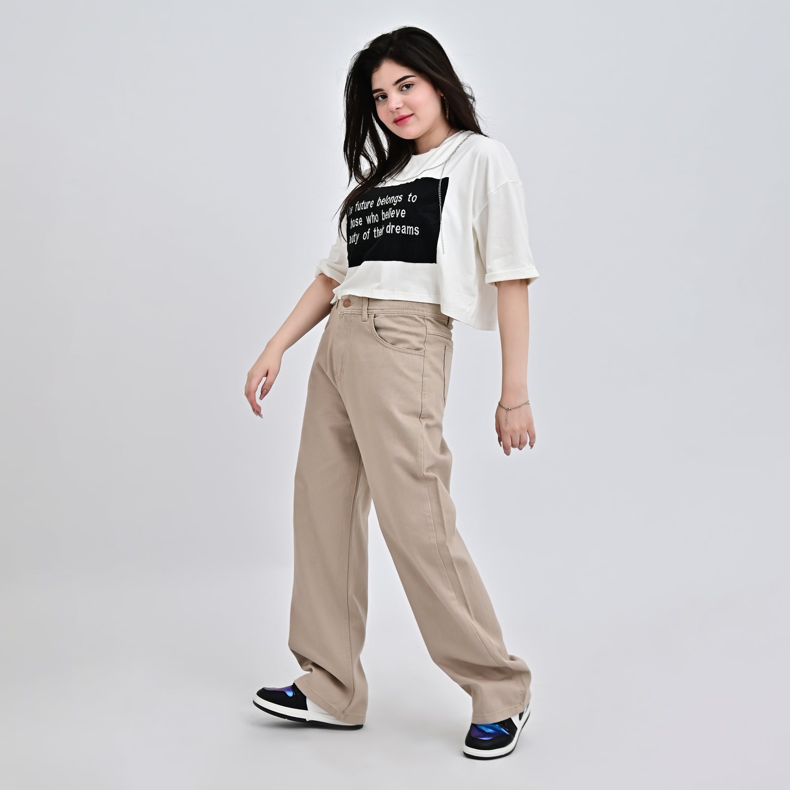 wide leg bege classic jeans