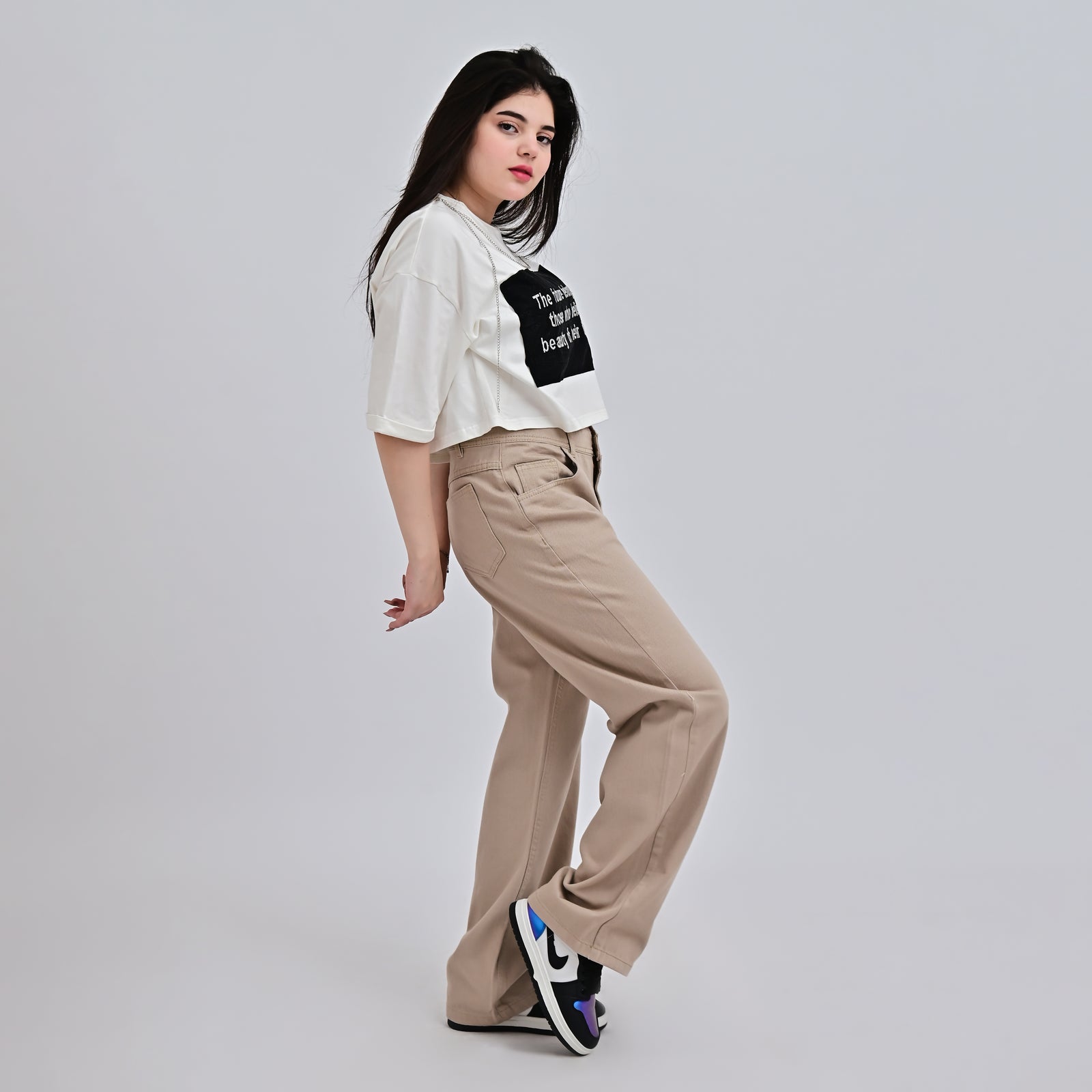 wide leg bege classic jeans