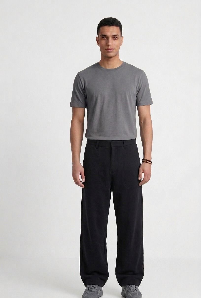 Grey cotton basic Tee
