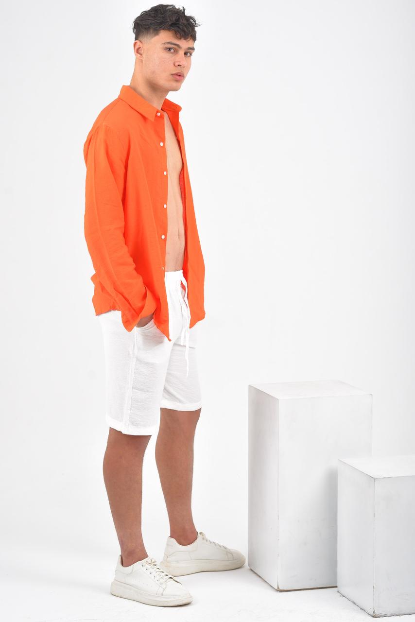 Orange linen shirt