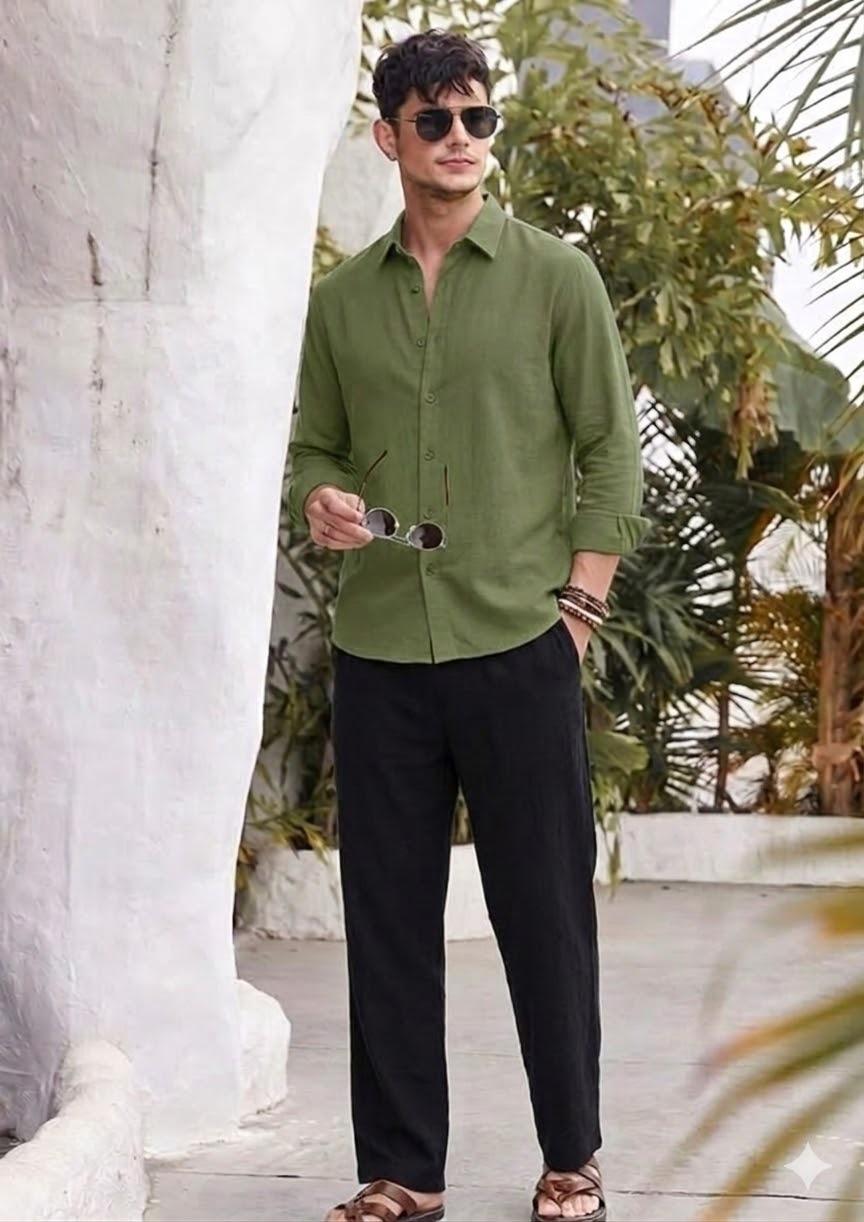 Oily linen shirt