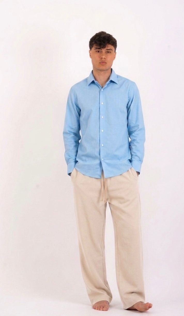 Baby blue linen shirt