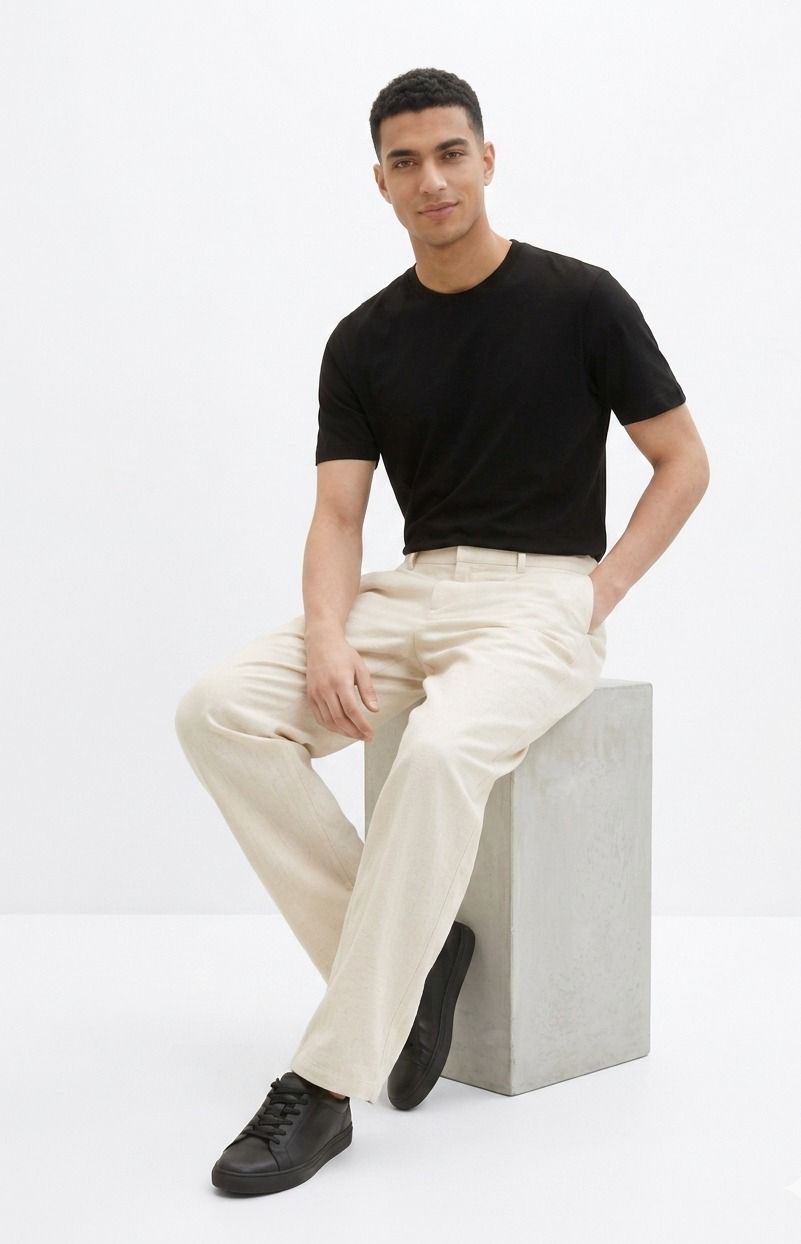 Black cotton basic Tee